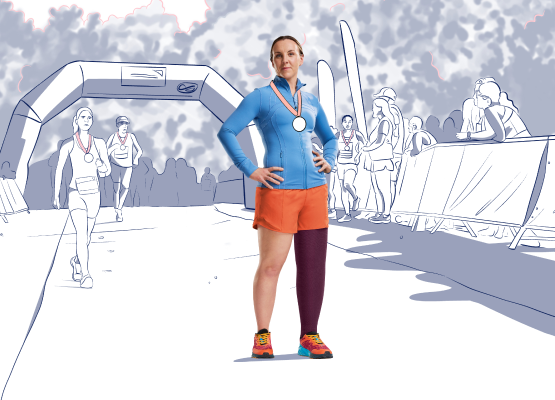 Angharad ist eine unserer JOBST-Markenbotschafterinnen. Sie hat ein Lymphödem. Hier trägt sie JOBST Confidence in der neuen Farben Cranberry.